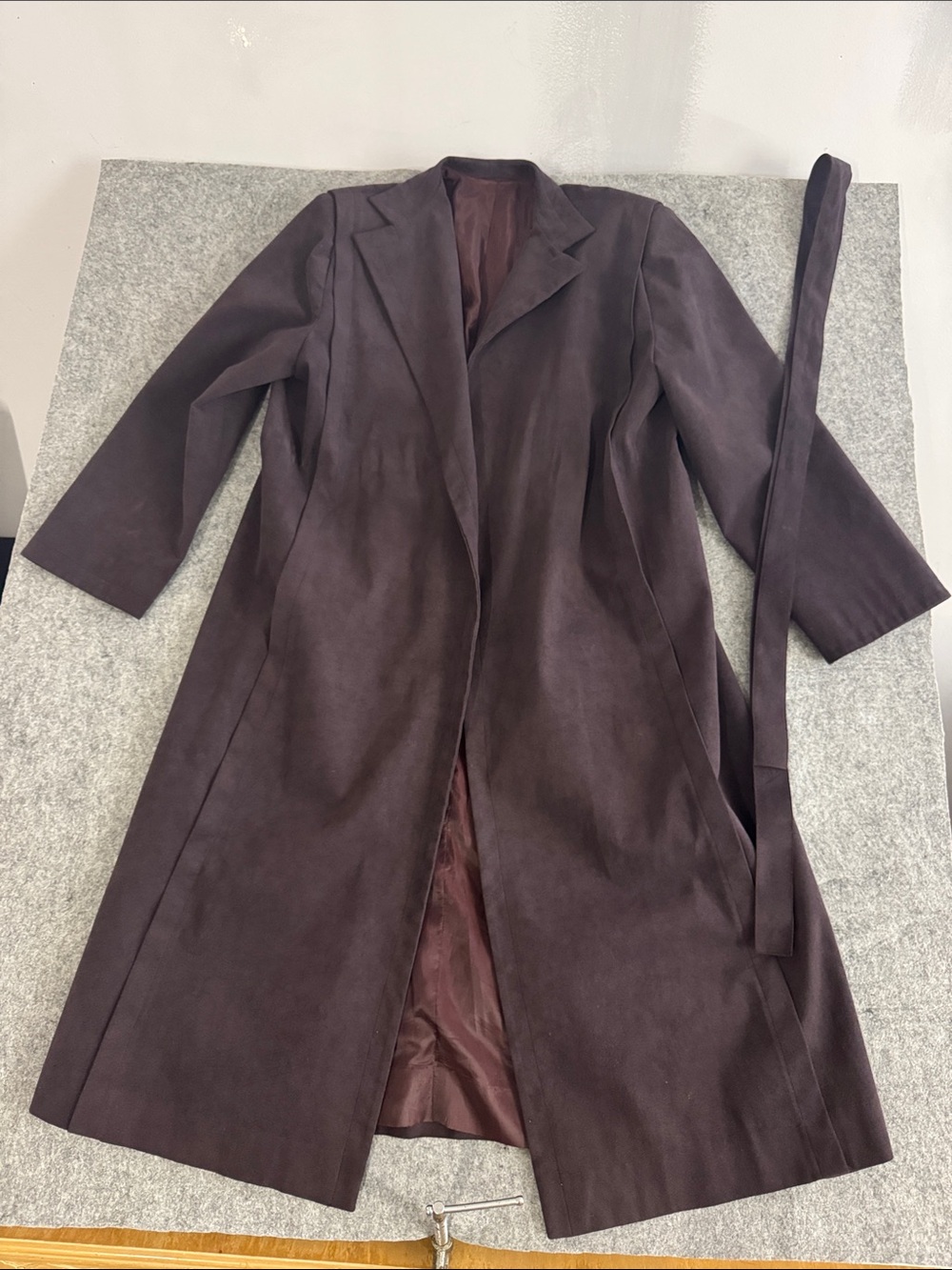 Charles Klein Women’s Long Belted Trench Coat - Dark Brown Size 14